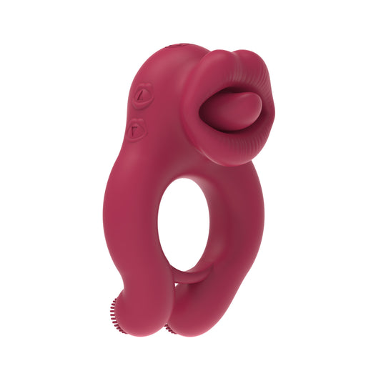 Anillo Vibrador Triple Motor para Parejas | Lengua Vibradora y Mini Vibrador Compartido